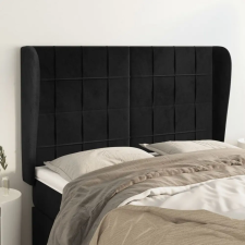 vidaXL fekete bársony fejtámla szárnyakkal 147 x 23 x 118/128 cm ágy és ágykellék