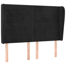 vidaXL fekete bársony fejtámla szárnyakkal 147 x 23 x 118/128 cm (3118146) ágy és ágykellék