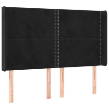 vidaXL fekete bársony fejtámla szárnyakkal 147x16x118/128 cm (3119490) ágy és ágykellék