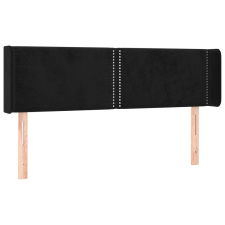 vidaXL fekete bársony fejtámla szárnyakkal 147x16x78/88 cm (3118678) ágy és ágykellék
