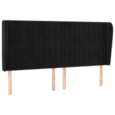 vidaXL fekete bársony fejtámla szárnyakkal 163 x 23 x 118/128 cm (3118250) ágy és ágykellék