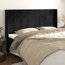 vidaXL fekete bársony fejtámla szárnyakkal 183x16x118/128 cm ágy és ágykellék