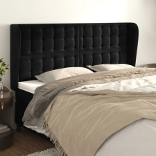 vidaXL fekete bársony fejtámla szárnyakkal 203x23x118/128 cm ágy és ágykellék