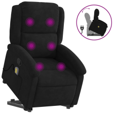 vidaXL fekete bársony felállást segítő dönthető masszázsfotel (3204317) masszázsfotel