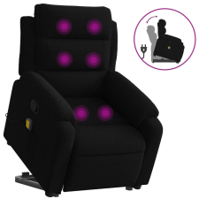 vidaXL fekete bársony felállást segítő dönthető masszázsfotel (3205109) masszázsfotel