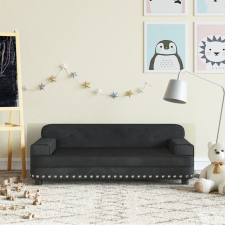 vidaXL fekete bársony gyerekkanapé 90 x 53 x 30 cm gyermekbútor