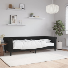 vidaXL fekete bársony heverő matraccal 80 x 200 cm ágy és ágykellék