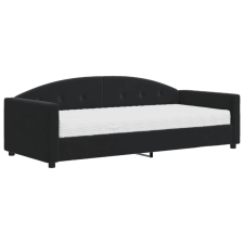 vidaXL fekete bársony heverő matraccal 90 x 200 cm (3197281) ágy és ágykellék
