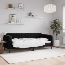 vidaXL fekete bársony kanapéágy 80 x 200 cm ágy és ágykellék