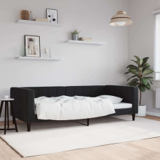 vidaXL fekete bársony kanapéágy 90 x 190 cm ágy és ágykellék