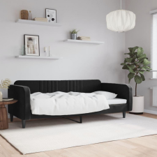 vidaXL fekete bársony kanapéágy 90 x 200 cm ágy és ágykellék
