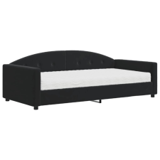 vidaXL fekete bársony kanapéágy matraccal 100 x 200 cm (3197288) ágy és ágykellék