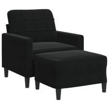 vidaXL fekete bársony kanapéfotel lábtartóval 60 cm (3278262) bútor