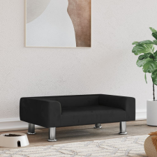 vidaXL fekete bársony kutyaágy 70 x 45 x 26,5 cm szállítóbox, fekhely kutyáknak