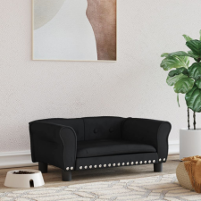 vidaXL fekete bársony kutyaágy 70 x 45 x 30 cm szállítóbox, fekhely kutyáknak