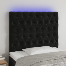  vidaXL fekete bársony LED-es fejtámla 100x7x118/128 cm ágy és ágykellék