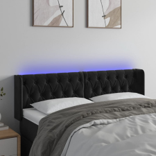 vidaXL fekete bársony LED-es fejtámla 147 x 16 x 78/88 cm ágy és ágykellék