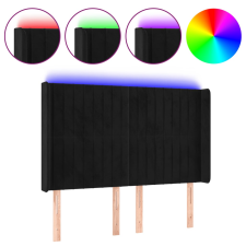 vidaXL fekete bársony LED-es fejtámla 147x16x118/128 cm (3124336) ágy és ágykellék