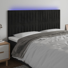 vidaXL fekete bársony LED-es fejtámla 160x5x118/128 cm ágy és ágykellék