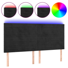 vidaXL fekete bársony LED-es fejtámla 160x5x118/128 cm (3122620) ágy és ágykellék