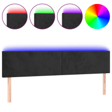 vidaXL fekete bársony LED-es fejtámla 160x5x78/88 cm (3121388) ágy és ágykellék