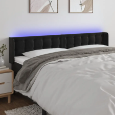vidaXL fekete bársony LED-es fejtámla 163 x 16 x 78/88 cm ágy és ágykellék