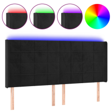 vidaXL fekete bársony LED-es fejtámla 163x16x118/128 cm (3124104) ágy és ágykellék