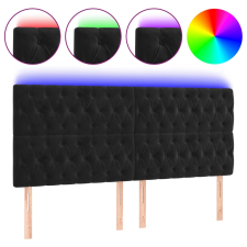 vidaXL fekete bársony LED-es fejtámla 200x7x118/128 cm (3122828) ágy és ágykellék