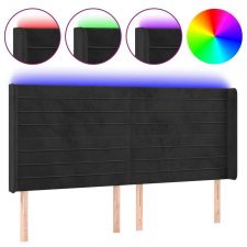 vidaXL fekete bársony LED-es fejtámla 203x16x118/128 cm (3124256) ágy és ágykellék