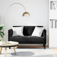 vidaXL fekete bársony loveseat kanapé 111 cm bútor