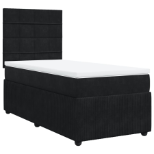 vidaXL fekete bársony rugós ágy matraccal 100 x 200 cm (3292264) ágy és ágykellék