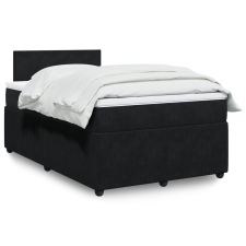 vidaXL fekete bársony rugós ágy matraccal 120 x 200 cm ágy és ágykellék