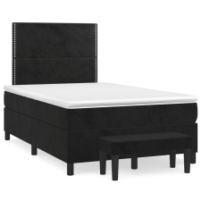 vidaXL fekete bársony rugós ágy matraccal 120 x 200 cm (3137775) ágy és ágykellék