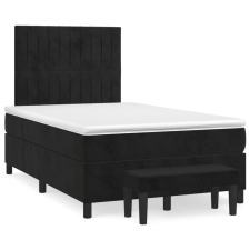 vidaXL fekete bársony rugós ágy matraccal 120 x 200 cm (3137955) ágy és ágykellék