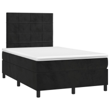 vidaXL fekete bársony rugós ágy matraccal 120x190 cm ágy és ágykellék