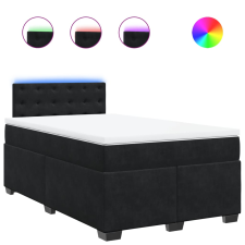vidaXL fekete bársony rugós ágy matraccal 120x190 cm ágy és ágykellék