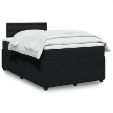 vidaXL fekete bársony rugós ágy matraccal 120x190 cm ágy és ágykellék