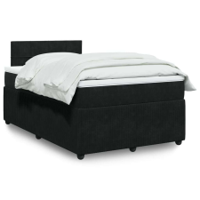 vidaXL fekete bársony rugós ágy matraccal 120x190 cm ágy és ágykellék