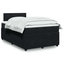 vidaXL fekete bársony rugós ágy matraccal 120x190 cm ágy és ágykellék