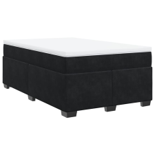 vidaXL fekete bársony rugós ágy matraccal 120x190 cm (3285271) ágy és ágykellék