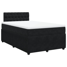 vidaXL fekete bársony rugós ágy matraccal 120x190 cm (3287694) ágy és ágykellék