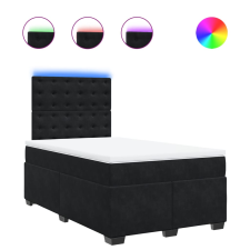 vidaXL fekete bársony rugós ágy matraccal 120x190 cm (3293172) ágy és ágykellék