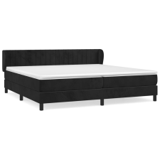 vidaXL fekete bársony rugós ágy matraccal 200x200 cm (3127633) ágy és ágykellék