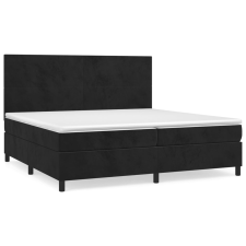 vidaXL fekete bársony rugós ágy matraccal 200x200 cm (3142925) ágy és ágykellék