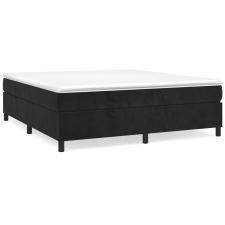 vidaXL fekete bársony rugós ágy matraccal 200x200 cm (3144701) ágy és ágykellék
