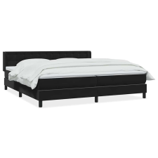 vidaXL fekete bársony rugós ágy matraccal 200x210 cm (3318467) ágy és ágykellék