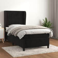 vidaXL fekete bársony rugós ágy matraccal 80 x 200 cm ágy és ágykellék
