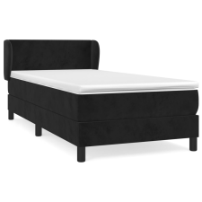 vidaXL fekete bársony rugós ágy matraccal 80 x 200 cm (3127339) ágy és ágykellék