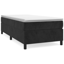 vidaXL fekete bársony rugós ágy matraccal 80 x 200 cm (3144647) ágy és ágykellék