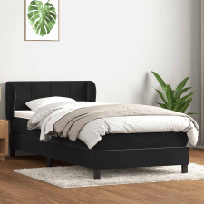 vidaXL fekete bársony rugós ágy matraccal 80x220 cm ágy és ágykellék